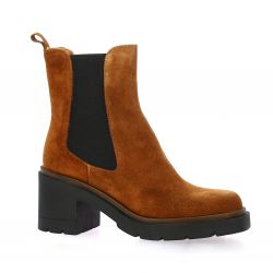 Exit Boots cuir velours cognac