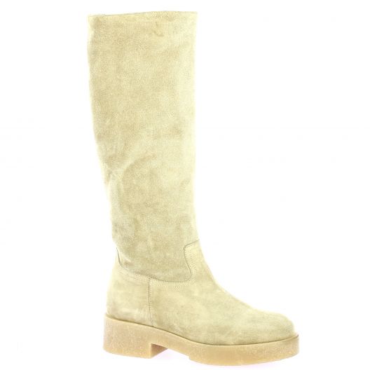 Exit Bottes cuir velours taupe