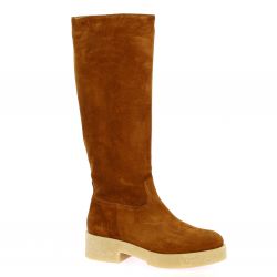 Exit Bottes cuir velours cognac