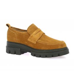 Exit Mocassins cuir velours cognac