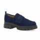 Exit Mocassins cuir velours marine