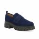 Exit Mocassins cuir velours marine