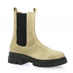 Exit Boots cuir velours taupe