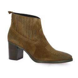 Stm Boots cuir velours cognac