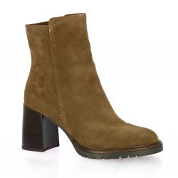 Sweet lemon Boots cuir velours taupe