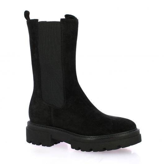 Cf Boots cuir velours noir