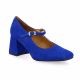 Pao Babies cuir velours bleu