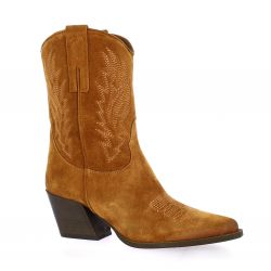 Gaia Boots cuir velours cognac