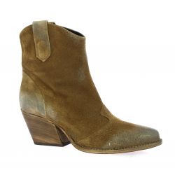 Paoyama Boots cuir velours camel