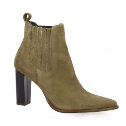 Vidi studio Boots cuir velours taupe