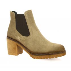 Follia dolce Boots cuir velours taupe