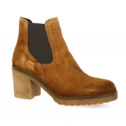 Follia dolce Boots cuir velours cognac