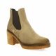 Follia dolce Boots cuir velours taupe