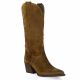 Gaia Bottes cuir velours tabac