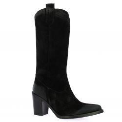 Crasto Bottes cuir velours noir