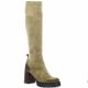 Crasto Bottes cuir velours taupe