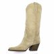 Gaia Bottes cuir velours beige