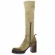 Crasto Bottes cuir velours taupe