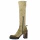 Crasto Bottes cuir velours taupe