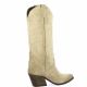 Gaia Bottes cuir velours beige