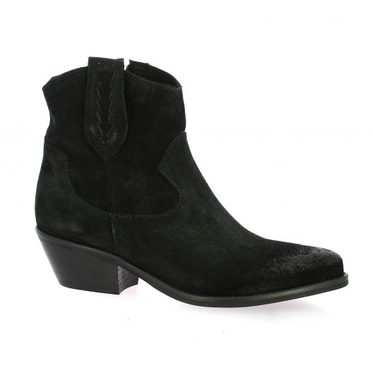 Pao Boots cuir velours noir