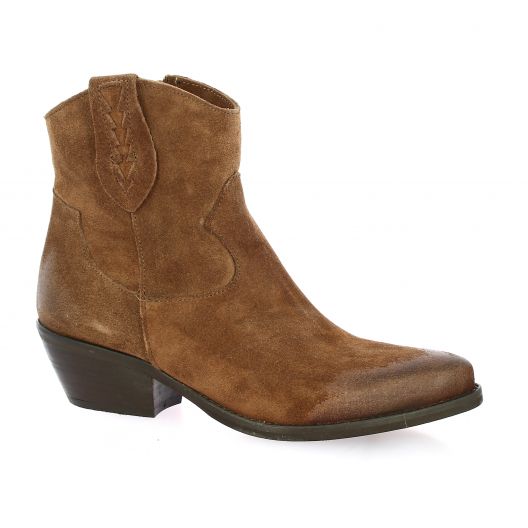 Pao Boots cuir velours cognac