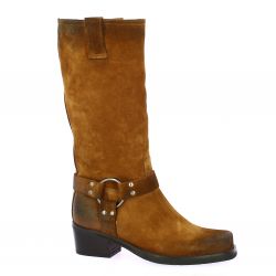 Metisse Boots cuir velours cognac