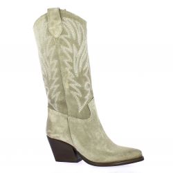 Pao Boots cuir velours taupe