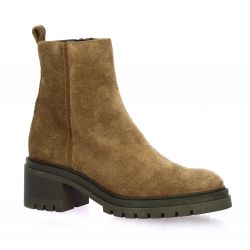 Sweet lemon Boots cuir velours camel