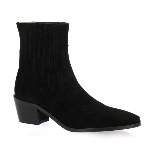 Pao Boots cuir velours noir