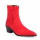 Pao Boots cuir velours rouge