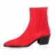Pao Boots cuir velours rouge