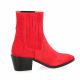 Pao Boots cuir velours rouge