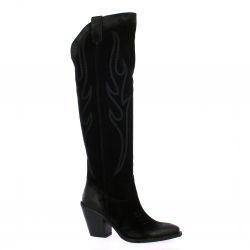 Metisse Genouilleres cuir velours noir