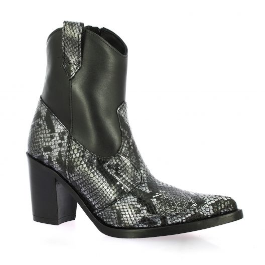 Emanuele crasto Boots cuir python noir