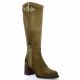 Emanuele crasto Bottes cuir velours taupe