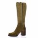 Emanuele crasto Bottes cuir velours taupe