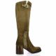 Emanuele crasto Bottes cuir velours taupe