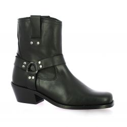 So send Boots cuir noir