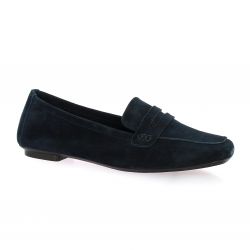 Reqins Mocassins cuir velours marine