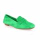 Reqins Mocassins cuir velours vert gazon