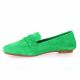 Reqins Mocassins cuir velours vert gazon