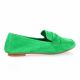 Reqins Mocassins cuir velours vert gazon