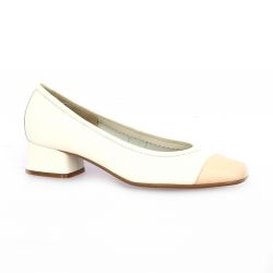 Reqins Ballerines cuir ecru/poudre