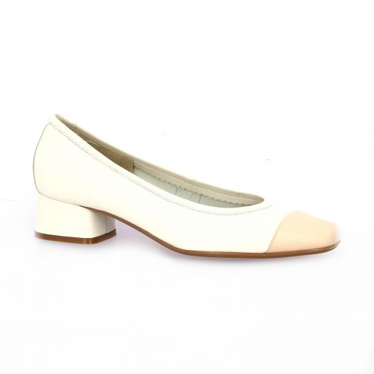 Reqins Ballerines cuir ecru/poudre