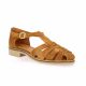 We do Nu pieds cuir velours cognac