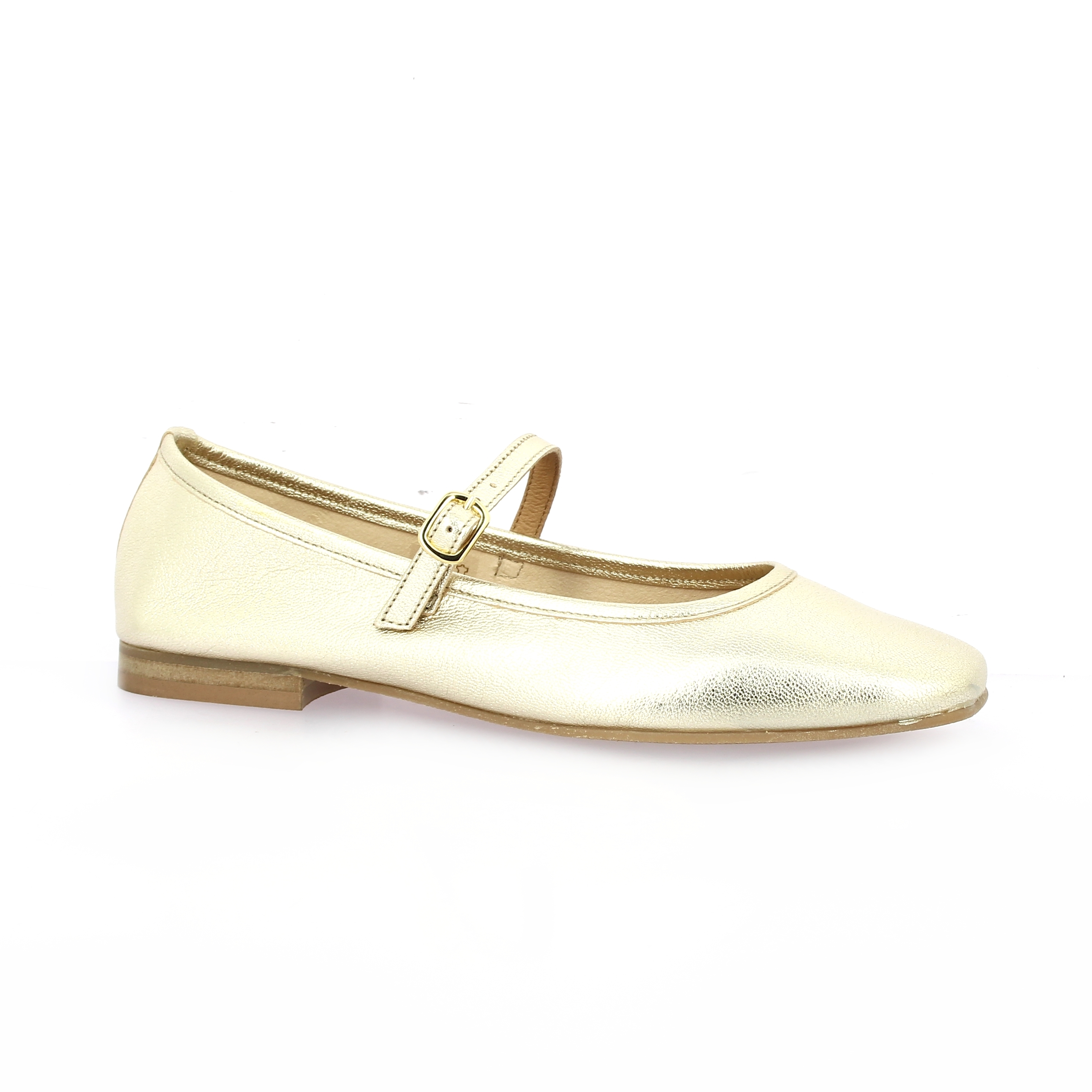 Ballerines Femme Frau 03X4 Platine - Cuir Laminé, Semelle Confortable - Coupe Standard, Plante Légèrement étroite - Fabriqué En Turquie