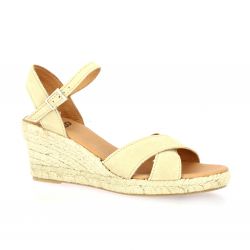 Pao Espadrille cuir velours beige