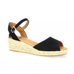 Pao Espadrille cuir velours marine