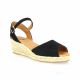 Pao Espadrille cuir velours marine